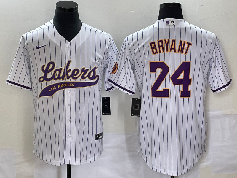 Nike 2023 Men Los Angeles Lakers 24 Bryant white NBA Jersey style 3